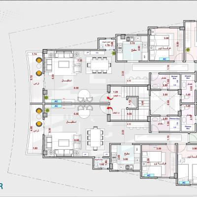 شقتين دور ثالث القرية الذكية 63i